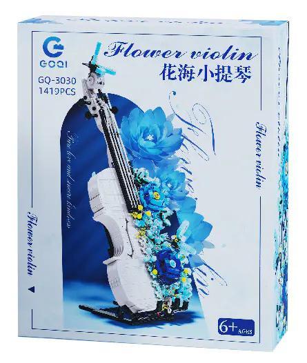 Hộp sản phẩm bộ lắp ghép Đàn Violin Biển Hoa GOQI GQ-3030, đồ chơi sáng tạo cho bé gái 6 tuổi.