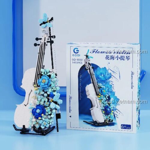 Mô hình hoàn thiện và hộp của đồ chơi mô hình GOQI GQ-3030 Đàn vĩ cầm trang trí hoa giá rẻ.