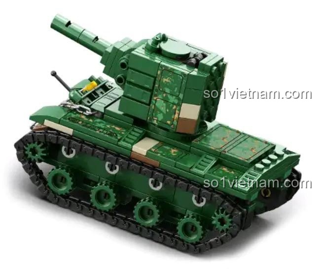 Chi tiết bộ đồ chơi lắp ghép xe tăng KV-2 GOQI GQ-3037, mô hình xe tăng quân sự chân thực, bánh xích chuyển động, phù hợp cho bé trai 6 tuổi, giá tốt