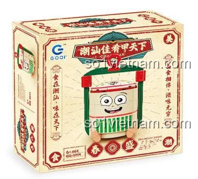 Vỏ hộp đồ chơi mô hình Hộp cơm truyền thống Trung Hoa GOQI 3044, món quà ý nghĩa cho bé gái.
