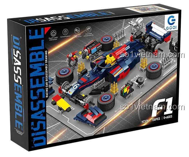 đồ chơi mô hình GOQI YC-576, hộp đồ chơi lắp ráp Xe Đua F1, chất lượng cao, tiết kiệm cho bé trai 6 tuổi