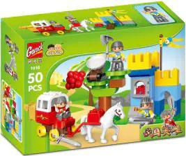 GOROCK 1016 Chiến Quốc Anh Hùng bộ lắp ghép lâu đài hiệp sĩ 50 mảnh cho bé 3 tuổi