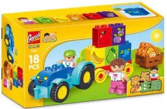 GOROCK 1021 Trang trại vui vẻ bộ đồ chơi lắp ghép 18 mảnh cho bé 3 tuổi