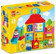 GOROCK 1024 Ngôi nhà vui vẻ bộ đồ chơi lắp ghép cho bé 3 tuổi có cầu trượt