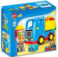GOROCK 1029 Bộ lắp ghép xe tải xây dựng cho bé trai 3 tuổi, 18 mảnh ghép Duplo, màu xanh dương, vàng, đỏ, giá tốt