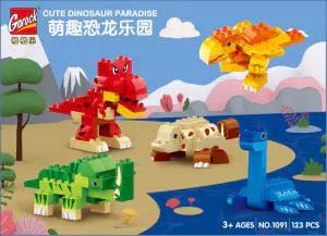 Bộ đồ chơi Gorock 1091 Công Viên Khủng Long Dễ Thương 123 Mảnh Ghép Sáng Tạo cho bé 3 tuổi