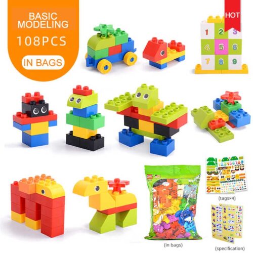 Bộ đồ chơi GOROCK 9090 lắp ghép cơ bản 108 chi tiết mô hình xe hơi