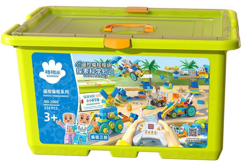 Bộ Lắp Ghép Lập Trình Điều Khiển Từ Xa GOROCK NO.2005 cho bé 3 tuổi, đồ chơi STEM giáo dục, khám phá khoa học lập trình, có điều khiển từ xa và lập trình được