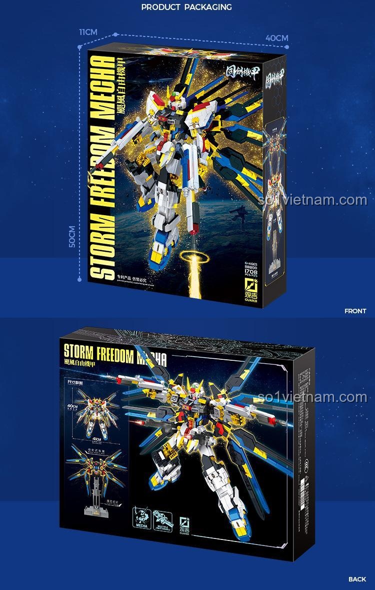 Chi tiết lắp ráp bộ đồ chơi Storm Freedom Mecha Guanji BB800