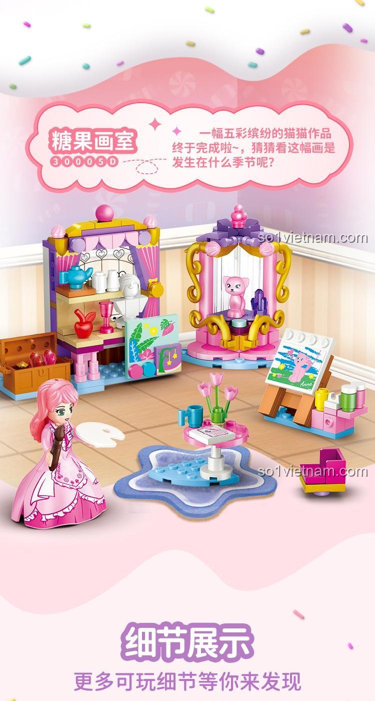 Thông số sản phẩm GUDI 30005 Bộ Lắp Ghép Công chúa Kẹo Ngọt