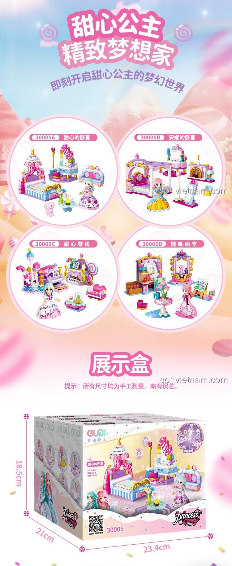 Búp bê và ghế trong bộ lắp ghép GUDI 30005C