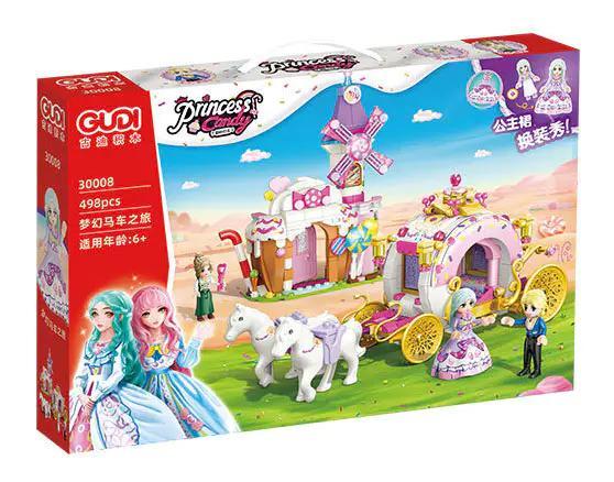 Hộp sản phẩm bộ đồ chơi GUDI 30008 Công chúa Candy: Cuộc hành trình xe ngựa mộng mơ