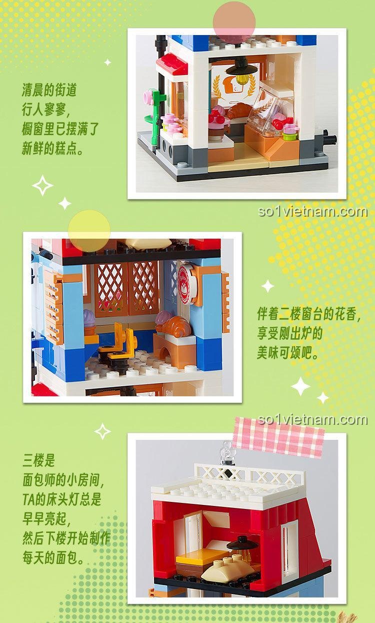 Đồ chơi sáng tạo GUDI 51013, nội thất Tiệm bánh 51013C, phát triển trí tuệ, phù hợp bé gái 6 tuổi.