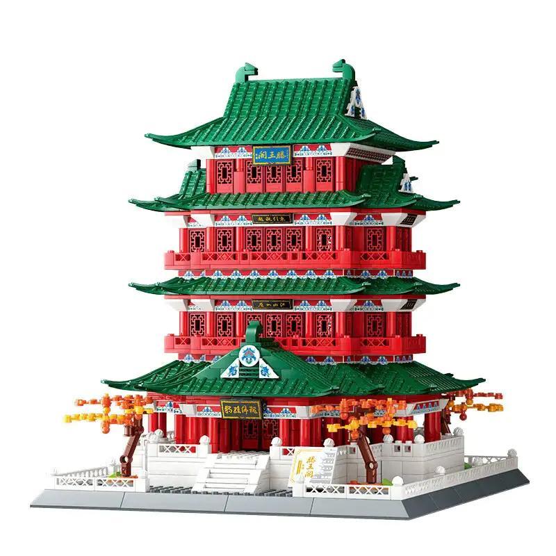 bộ lắp ghép Đằng Vương Các GUDI 51101, mô hình kiến trúc cổ điển 1606 chi tiết, đồ chơi lắp ráp cho bé trai bé gái 10 tuổi, giá tốt