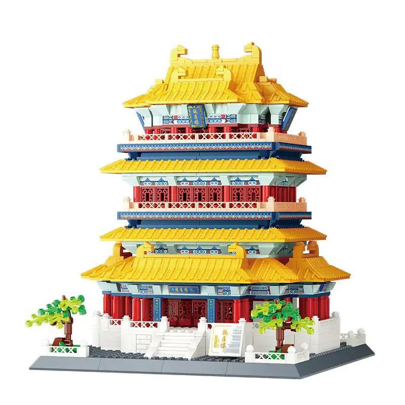 bộ lắp ghép Lầu Quán Tước GUDI 51104, mô hình kiến trúc cổ điển chi tiết tinh xảo, cho bé trai bé gái 10 tuổi, giá tốt