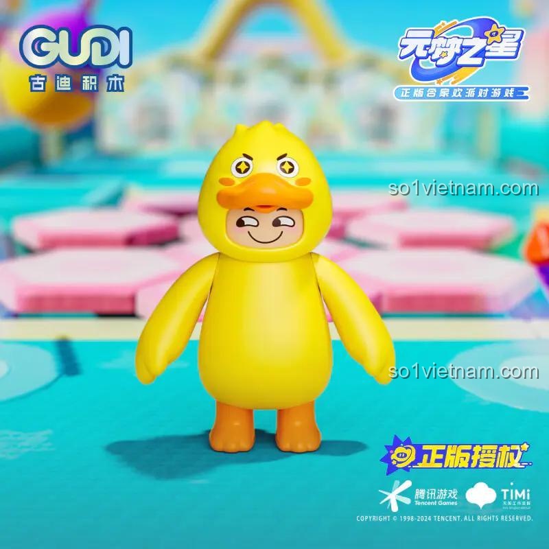 Cận cảnh minifigure GUDI 52200 Hao Hao Ya, một nhân vật Yuanmeng Zhixing đáng yêu, chất lượng cao, phù hợp cho bé trai, bé gái 8 tuổi sưu tầm.