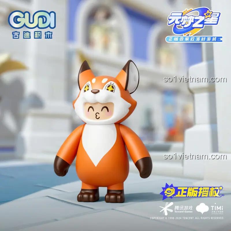 Cận cảnh minifigure GUDI 52200 Xiao Hong Hu, một nhân vật Yuanmeng Zhixing đáng yêu, chất lượng cao, phù hợp cho bé trai, bé gái 8 tuổi sưu tầm.