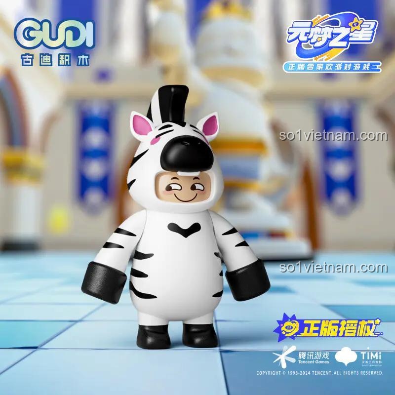 Cận cảnh minifigure GUDI 52200 Yi Ban Ban, một nhân vật Yuanmeng Zhixing đáng yêu, chất lượng cao, phù hợp cho bé trai, bé gái 8 tuổi sưu tầm.