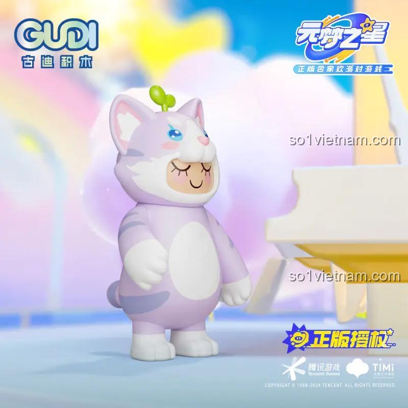 Cận cảnh minifigure GUDI 52200 Zi Meng Meng, một nhân vật Yuanmeng Zhixing đáng yêu, chất lượng cao, phù hợp cho bé gái 8 tuổi sưu tầm.