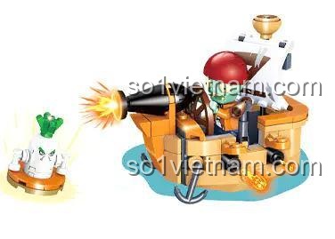 Bộ Lắp Ghép Xe Cộ Plants vs. Zombies 4 Mẫu GUDI 60014 - Xe cộ trong game Plants vs. Zombies