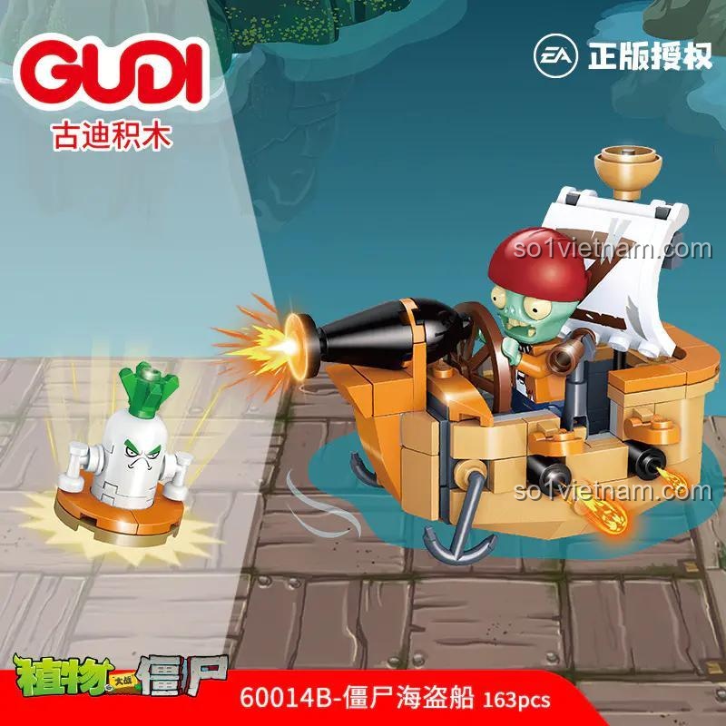 Bộ Lắp Ghép Xe Cộ Plants vs. Zombies 4 Mẫu GUDI 60014 - Mô hình Plants vs. Zombies