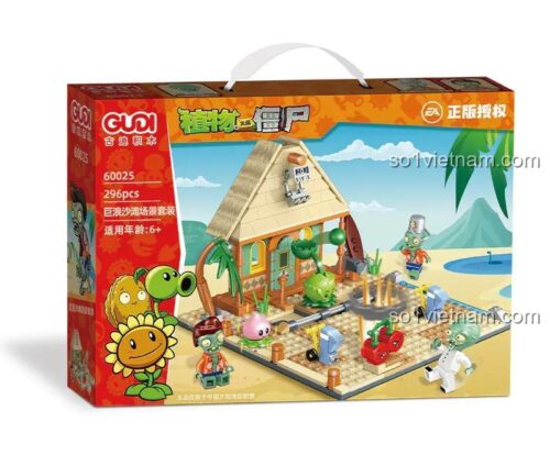 Hộp đồ chơi lắp ráp GUDI 60025 Plants vs. Zombies Bãi Biển Sóng Lớn, chất lượng cao, phù hợp bé 6 tuổi, giá tiết kiệm.