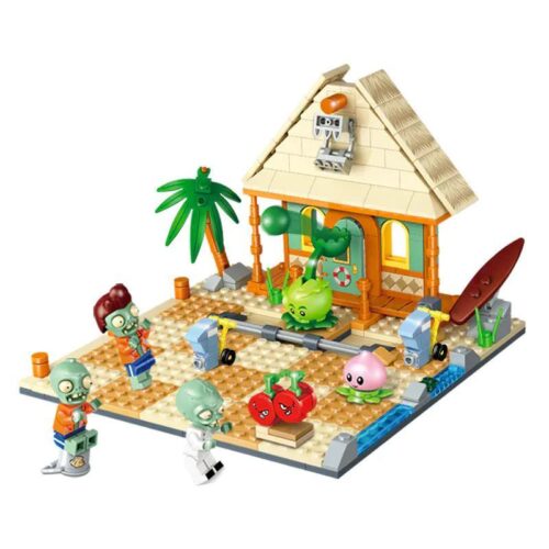 Bộ lắp ghép Plants vs. Zombies Bãi Biển Sóng Lớn GUDI 60025 cho bé trai, bé gái 6 tuổi, mô hình bãi biển sống động với cây cối và zombie, giá tốt.