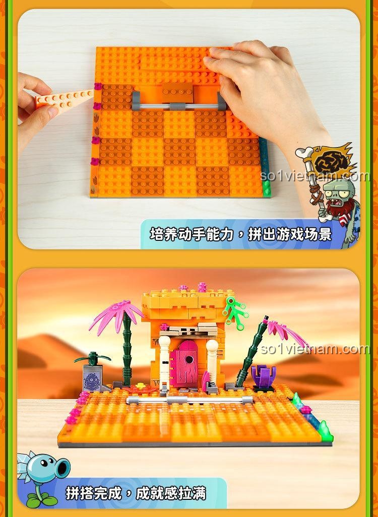 Hướng dẫn lắp ráp bộ đồ chơi GUDI 60026 Plants vs. Zombies, phát triển khả năng thực hành cho bé trai 6 tuổi