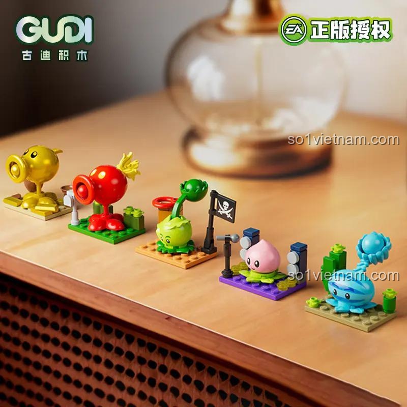 Mô hình Plants vs Zombies lắp ráp từ bộ 60030 của GUDI, đồ chơi lắp ráp Plants vs Zombies, nhân vật Plants vs Zombies, phù hợp cho bé 8 tuổi