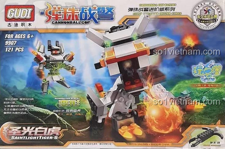 Hộp đồ chơi mô hình GUDI 9907 Robot Thánh Hổ S biến hình độc đáo
