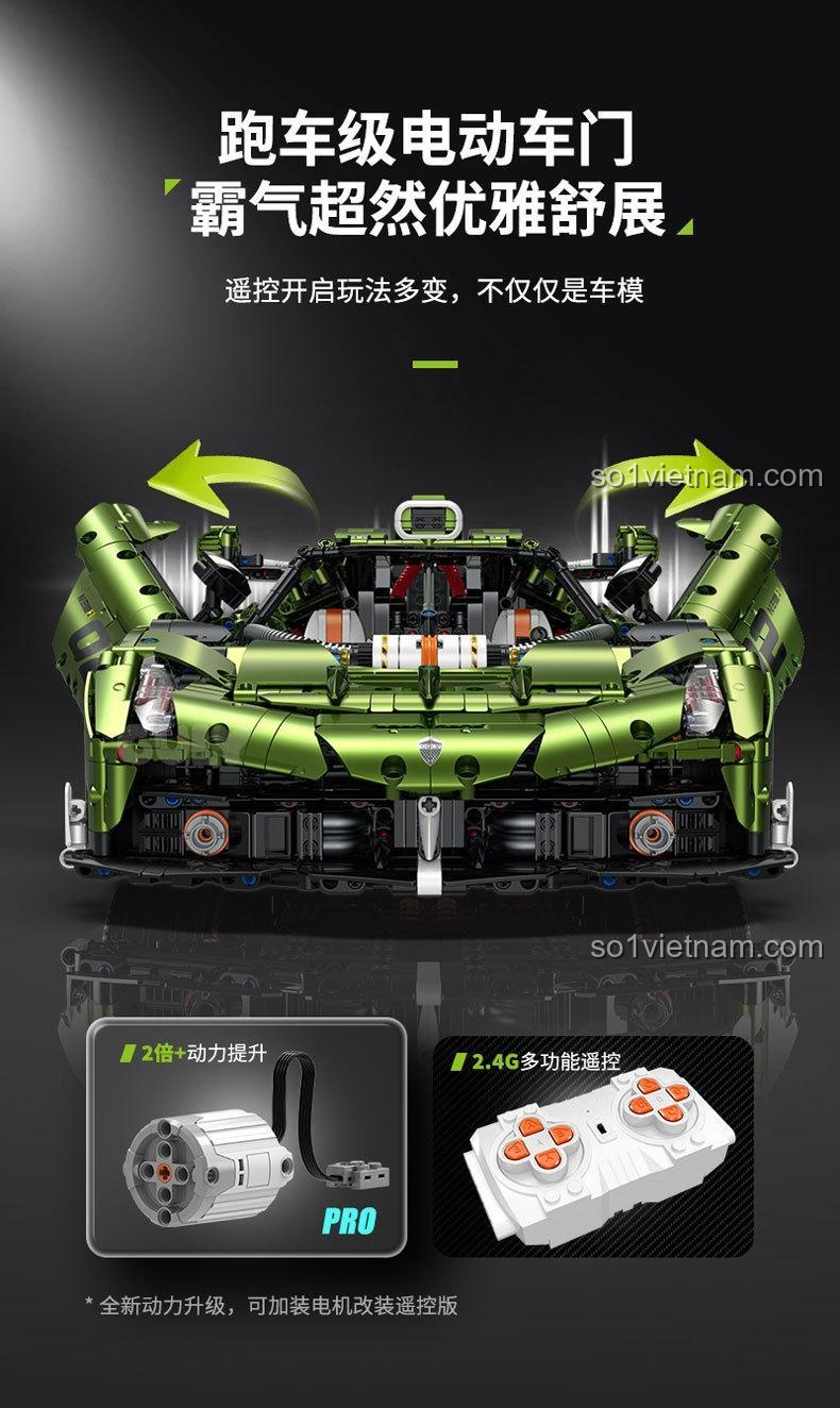 Mô hình siêu xe Koenigsegg GULY 10628 với cửa xe mở kiểu cắt kéo, đồ chơi lắp ghép cao cấp cho bé trai, 3838 mảnh ghép