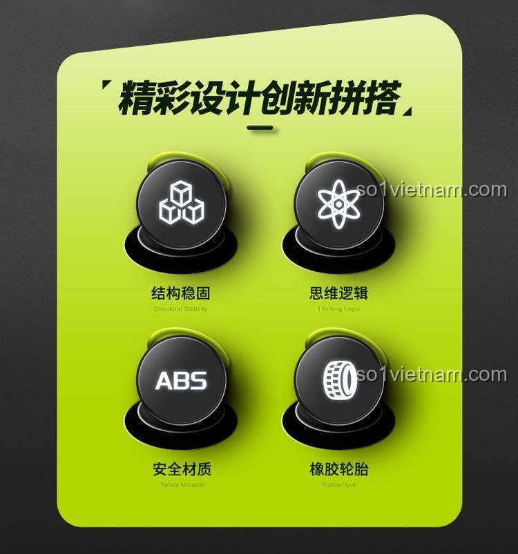 Chất liệu nhựa ABS an toàn và lốp cao su của đồ chơi lắp ráp Siêu xe thể thao GT-R GULY 10630. Đồ chơi mô hình bền bỉ, an toàn cho bé trai 8 tuổi.