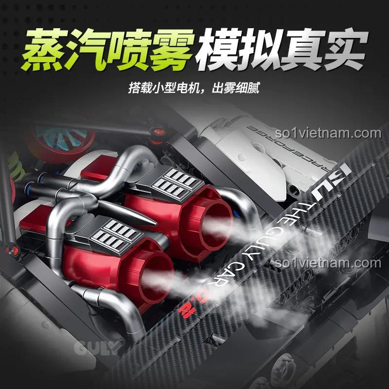 Tính năng phun khói mô phỏng động cơ thật của đồ chơi mô hình GULY 30 Siêu xe Nissan GT-R. Đồ chơi lắp ráp độc đáo cho bé trai 8 tuổi.