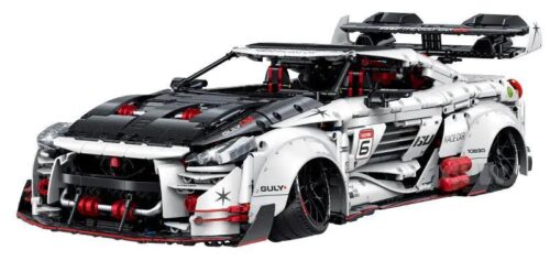 Bộ lắp ghép Siêu xe Nissan GT-R GULY 10630 tỉ lệ 1:8, 3939 chi tiết, màu trắng đen đỏ, có điều khiển từ xa, phun khói mô phỏng, nâng hạ gầm điện tử. Đồ chơi lắp ráp giá tốt cho bé trai 8 tuổi trở lên.