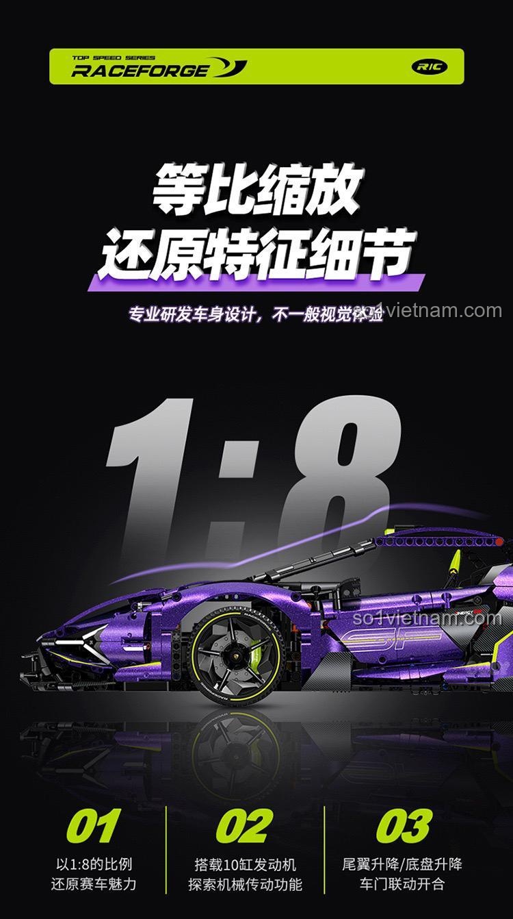 Chất liệu ABS an toàn của bộ lắp ghép Lamborghini Purple Bull Supercar GULY 10635