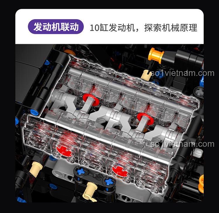 Thiết kế thân xe mượt mà và chi tiết của bộ lắp ghép Lamborghini Purple Bull Supercar GULY 10635