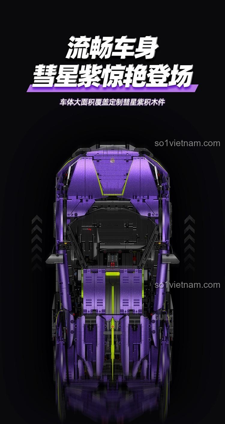 Màu tím tùy chỉnh độc quyền của bộ lắp ghép Lamborghini Purple Bull Supercar GULY 10635
