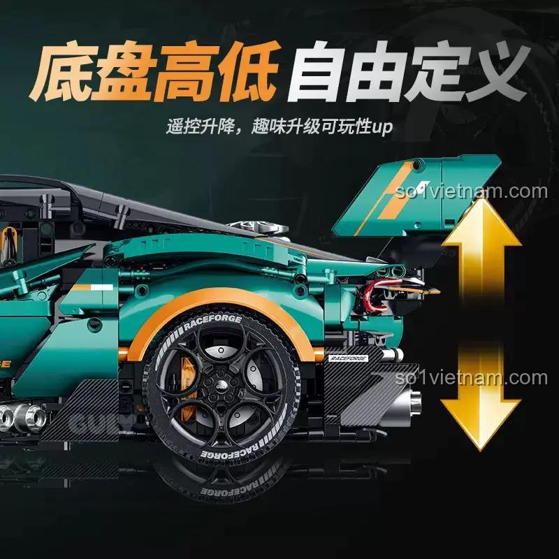 Mô hình xe Aston Martin Vulcan tỉ lệ 1:8, 3794 chi tiết, đồ chơi kỹ thuật cho bé trai 8 tuổi, GULY 10647, khung gầm tùy chỉnh
