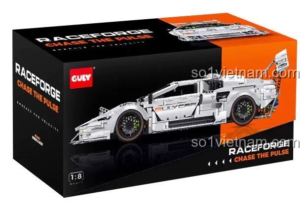 Hộp sản phẩm bộ lắp ghép GULY 10649 Lamborghini LP5000 tỉ lệ 1:8, đồ chơi xe mô hình cho bé trai 8 tuổi