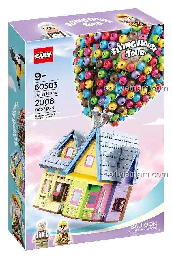 Hộp sản phẩm Ngôi nhà bay GULY 60503, bộ đồ chơi lắp ghép 2008 chi tiết cho bé 8 tuổi