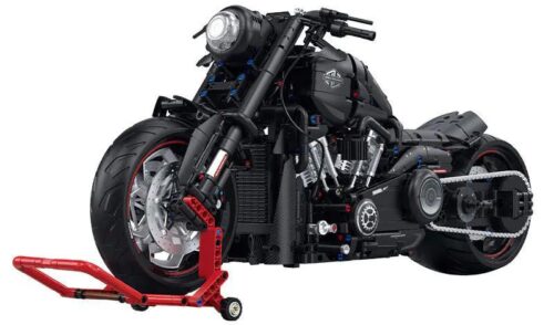 Mô tô Softail Guly 60521 màu đen, tỉ lệ 1:5, bộ lắp ghép Technic, 2260 mảnh, cho bé 8 tuổi