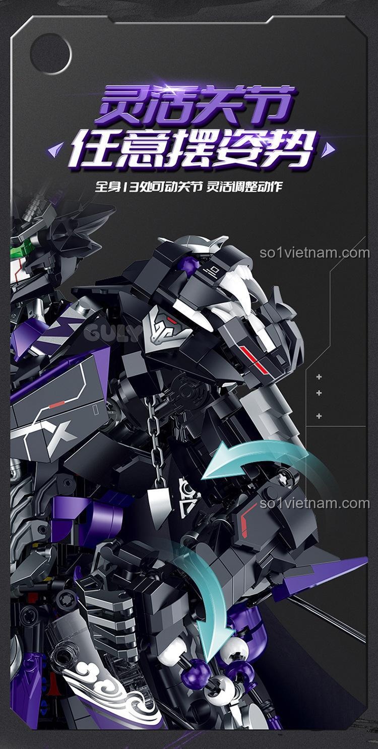 Khớp linh hoạt của Robot Tề Thiên Đại Thánh 0505, dễ dàng điều chỉnh tư thế, tăng trải nghiệm chơi, giá tốt.