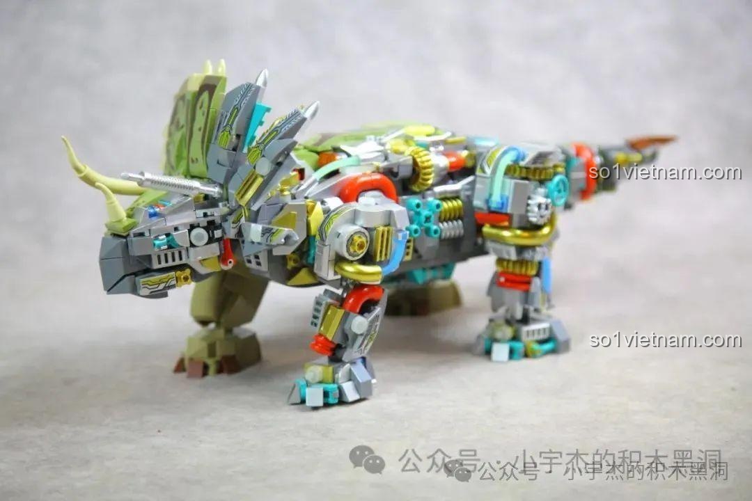 Một góc nhìn khác về hai mô hình T-Rex và Triceratops Bán Cơ Khí, khoe trọn vẻ đẹp thiết kế.