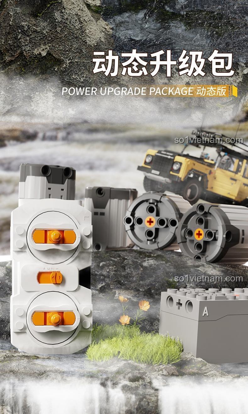 Bảng thông số kỹ thuật và kích thước của đồ chơi lắp ghép Mô hình Land Rover Defender: 3380 chi tiết, tỉ lệ 1:8, kích thước 50x20x27cm.