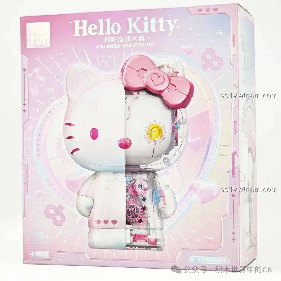 Hộp đựng mô hình Hello Kitty Bạc Kim Đại Thể TOP TOY với thiết kế sang trọng, màu hồng pastel