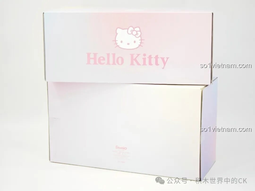Thiết kế mặt trước hộp mô hình Hello Kitty Bạc Kim Đại Thể TOP TOY