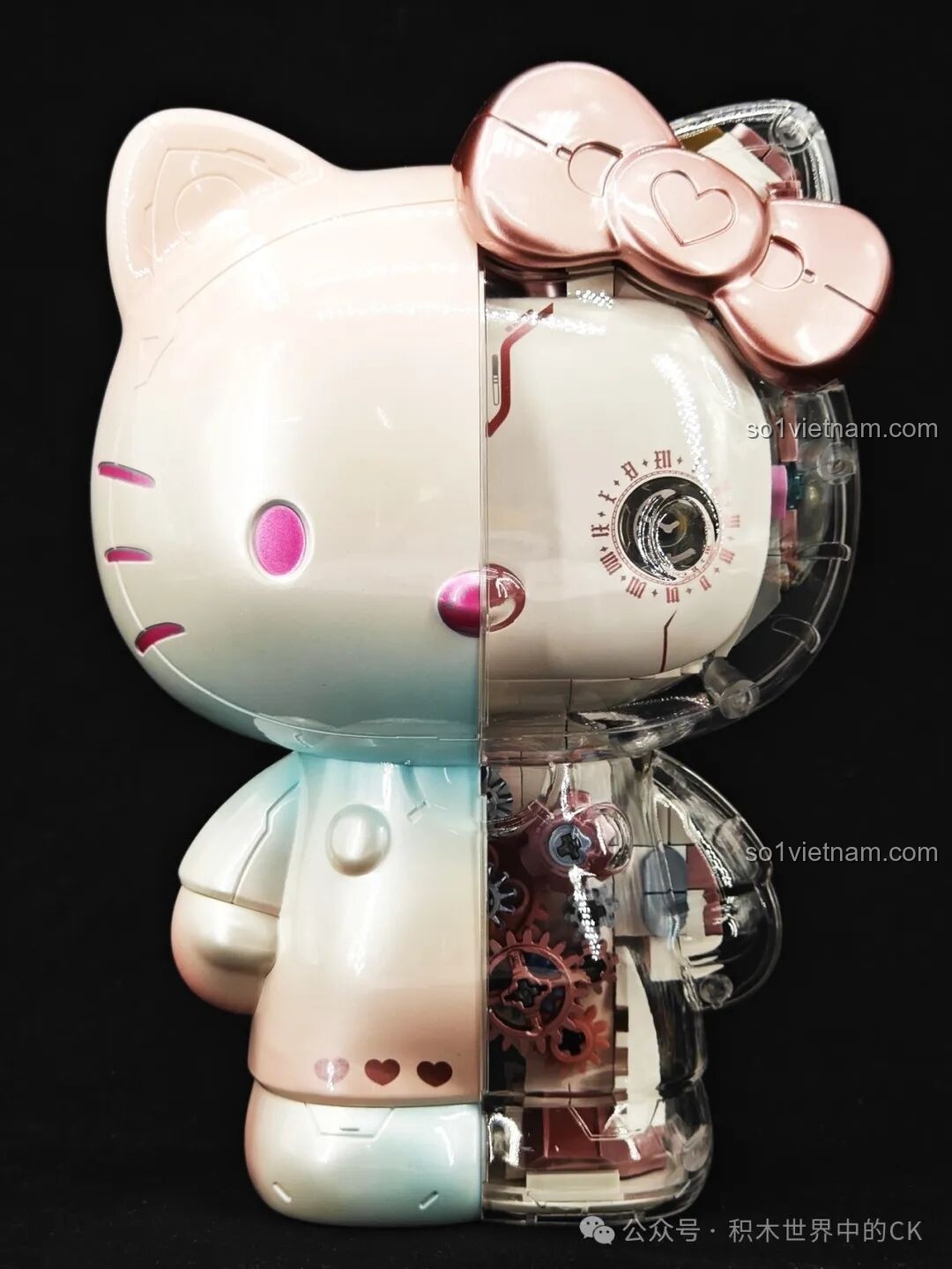 Chi tiết phần đầu mô hình Hello Kitty Bạc Kim Đại Thể TOP TOY