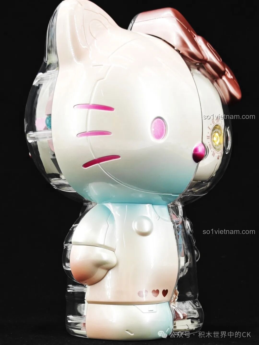 Chi tiết bánh răng bên trong mô hình Hello Kitty Bạc Kim Đại Thể TOP TOY