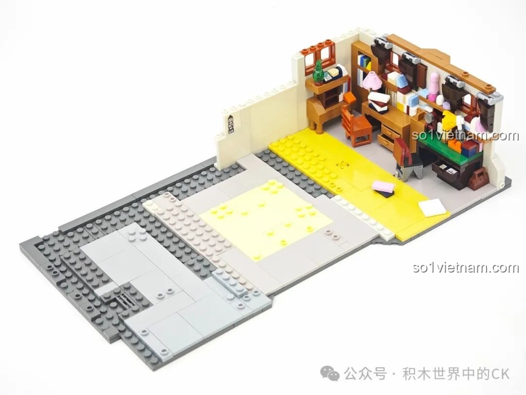 Hoàn thiện phần nội thất chi tiết trong phòng của Deok-sun và Bo-ra, bao gồm bàn học, kệ sách và các vật dụng nhỏ.