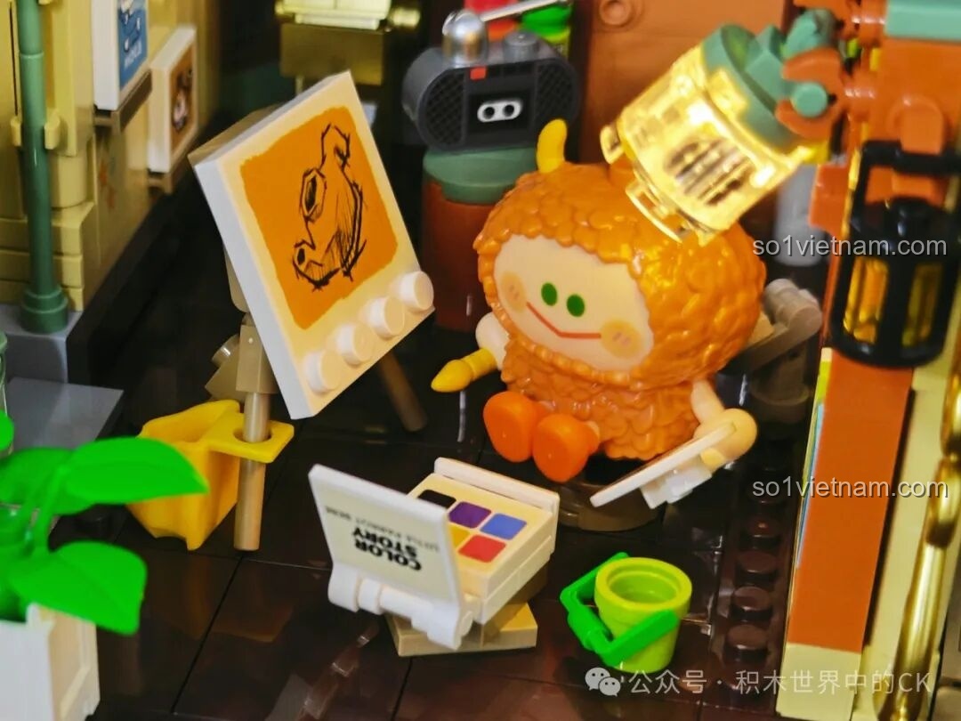 Chi tiết biểu tượng phép thuật trên tường trong Lớp Học Nghệ Thuật của Học Viện Phép Thuật BEBE TOP TOY.